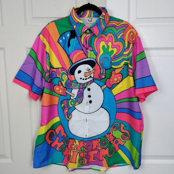 Other - Hardaddy Hippie Snowman Christmas Button Down Shirt